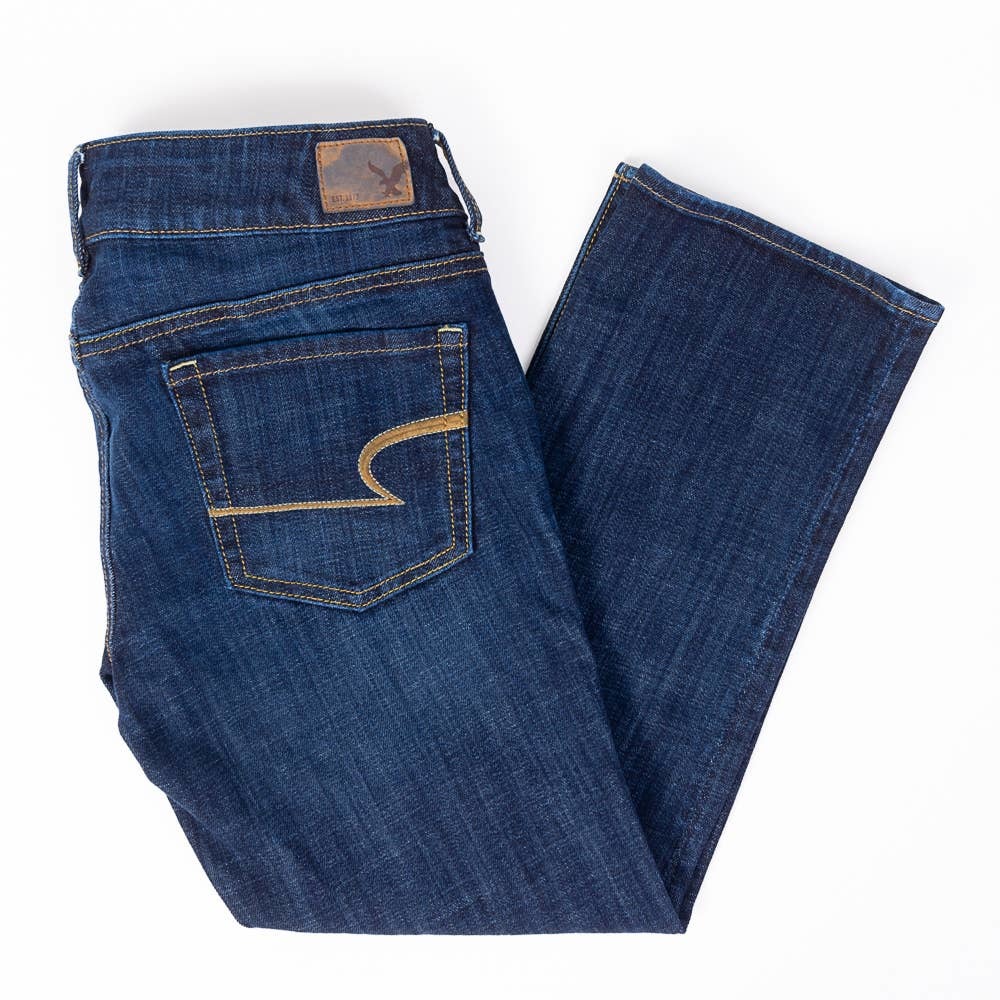 American Eagle Artist Crop Womens Jeans Dark Wash Size 2 Reg